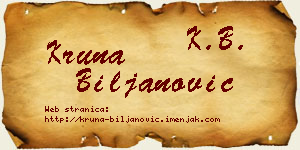 Kruna Biljanović vizit kartica